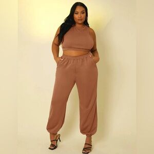 Cropped Tank Sweat Set